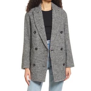 Topshop Houndstooth Check Coat